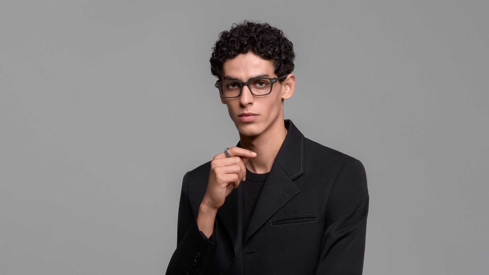 A person wearing the Even Realities Even G2 smartglasses