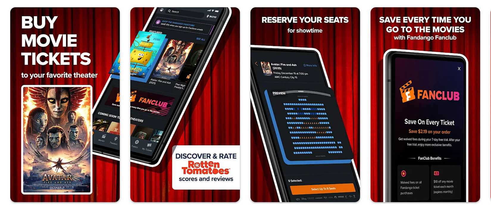 four screens of Fandango