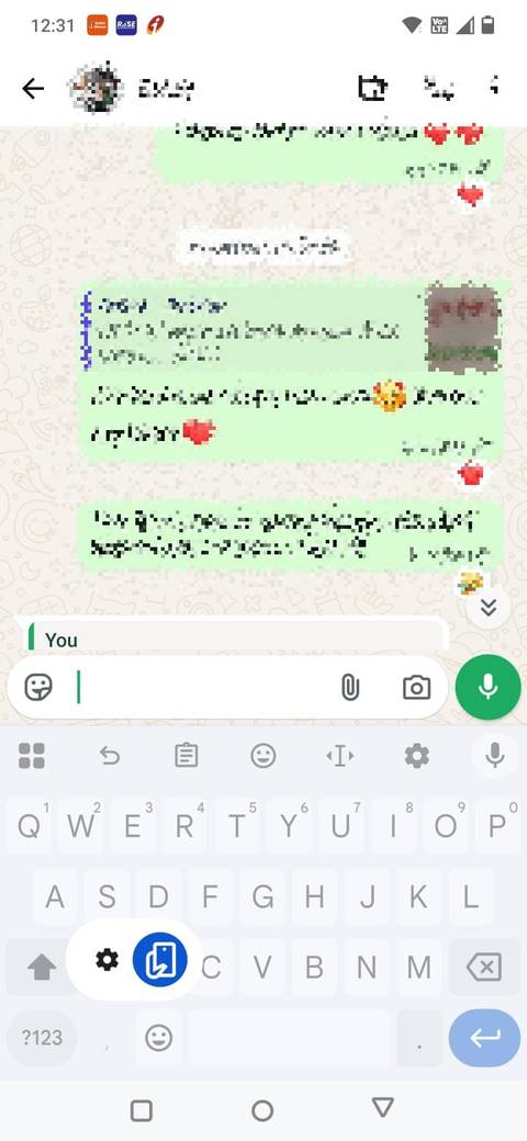 Screenshot showing the one-handed option in Gboard