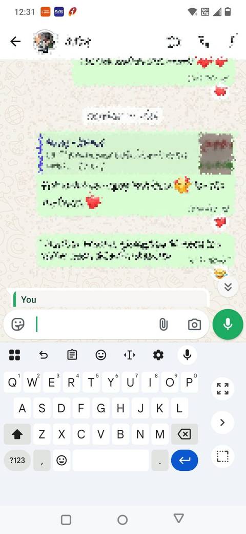 Screenshot showing the one-handed mode in Gboard