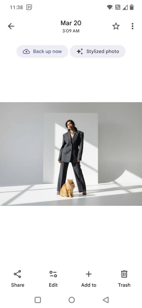 Screenshot showing an AI generated image in Google Photos