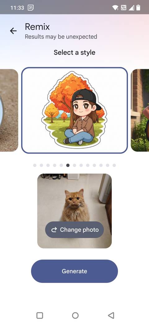 Screenshot showing the Remix feature in Google Photos