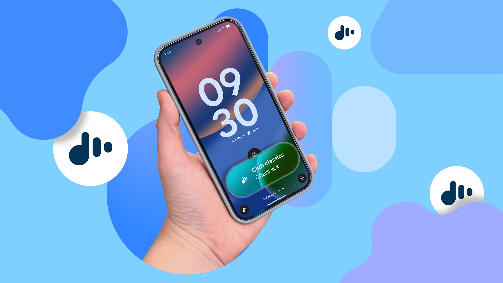 يد تمسك بـ Google Pixel تعرض أداة 