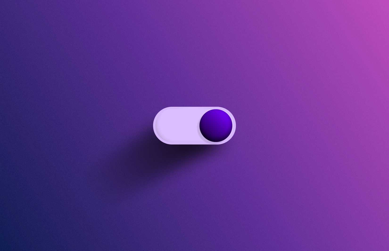 Uma interface de usuário simples alternando em um fundo gradiente roxo