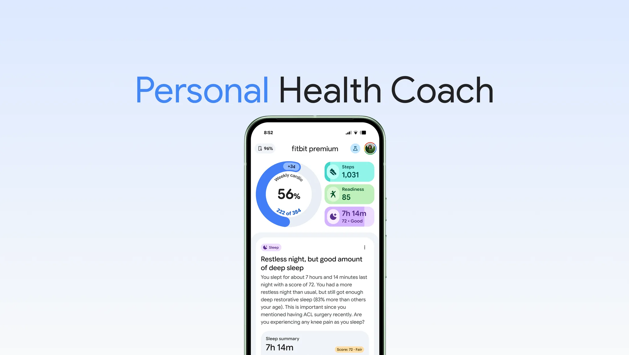 A graphic highlighting the Personal Health Coach.