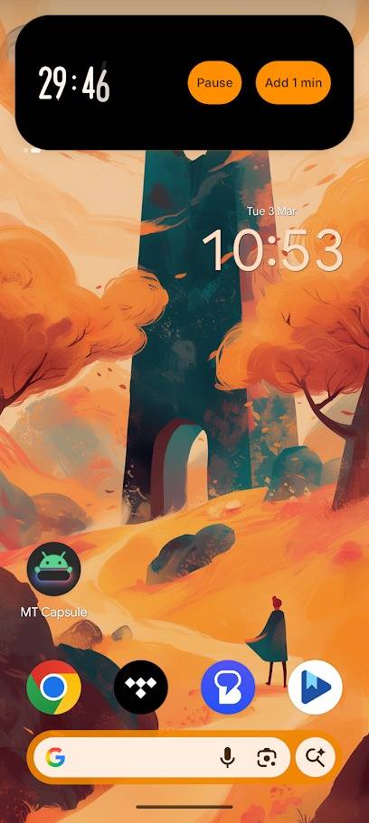 timer dell'app per capsule di materiale