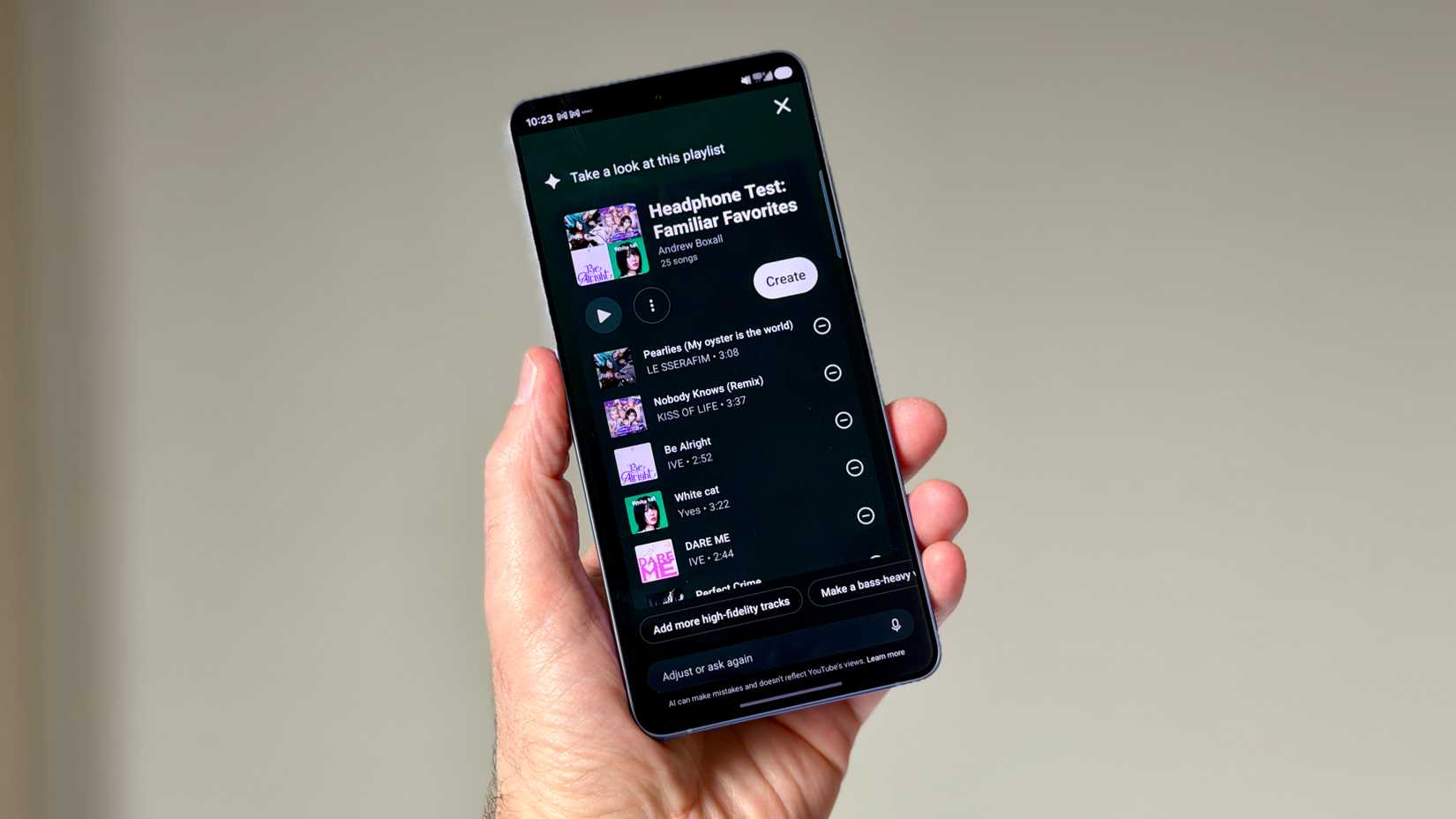 La funzionalità Playlist AI di YouTube Music