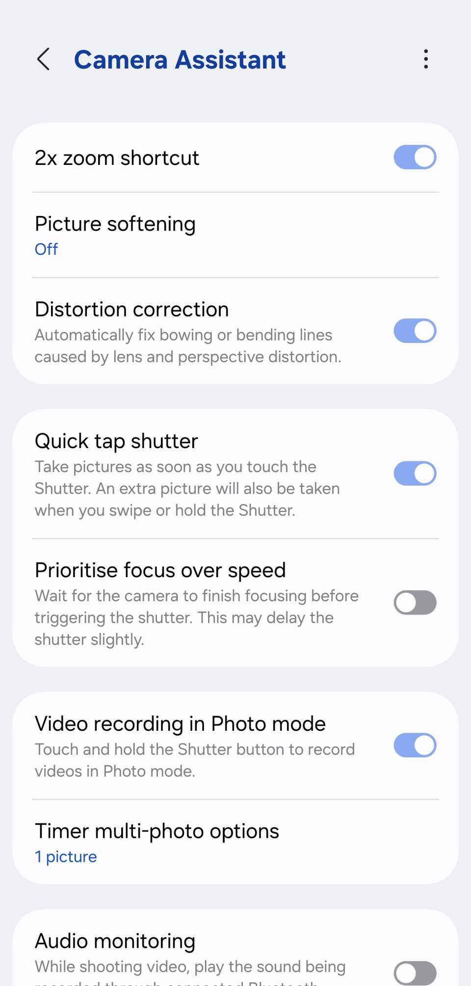 abilitare l'otturatore con tocco rapido sul telefono Samsung