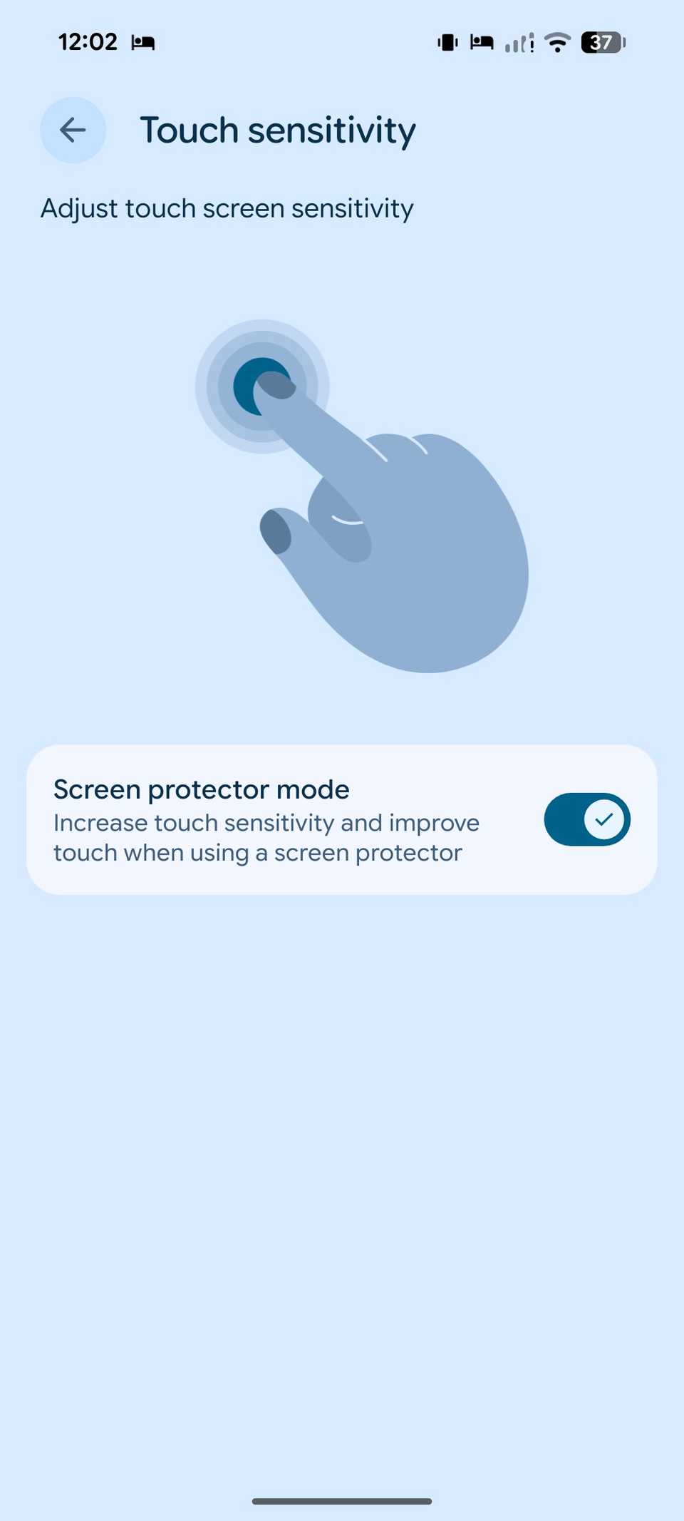 enable screen protector mode