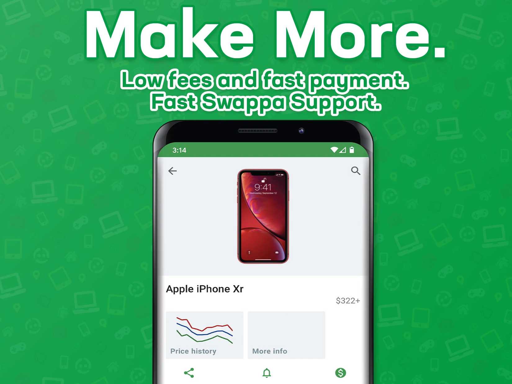 tela vendendo iPhone no Swappa