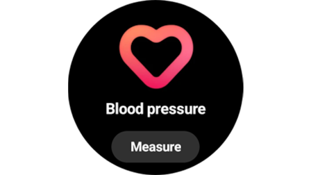 An image highlighting a BP reading on a Galaxy Watch.