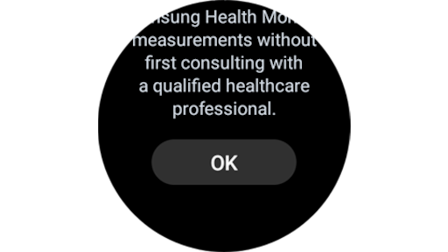 An image highlighting a BP reading on a Galaxy Watch.