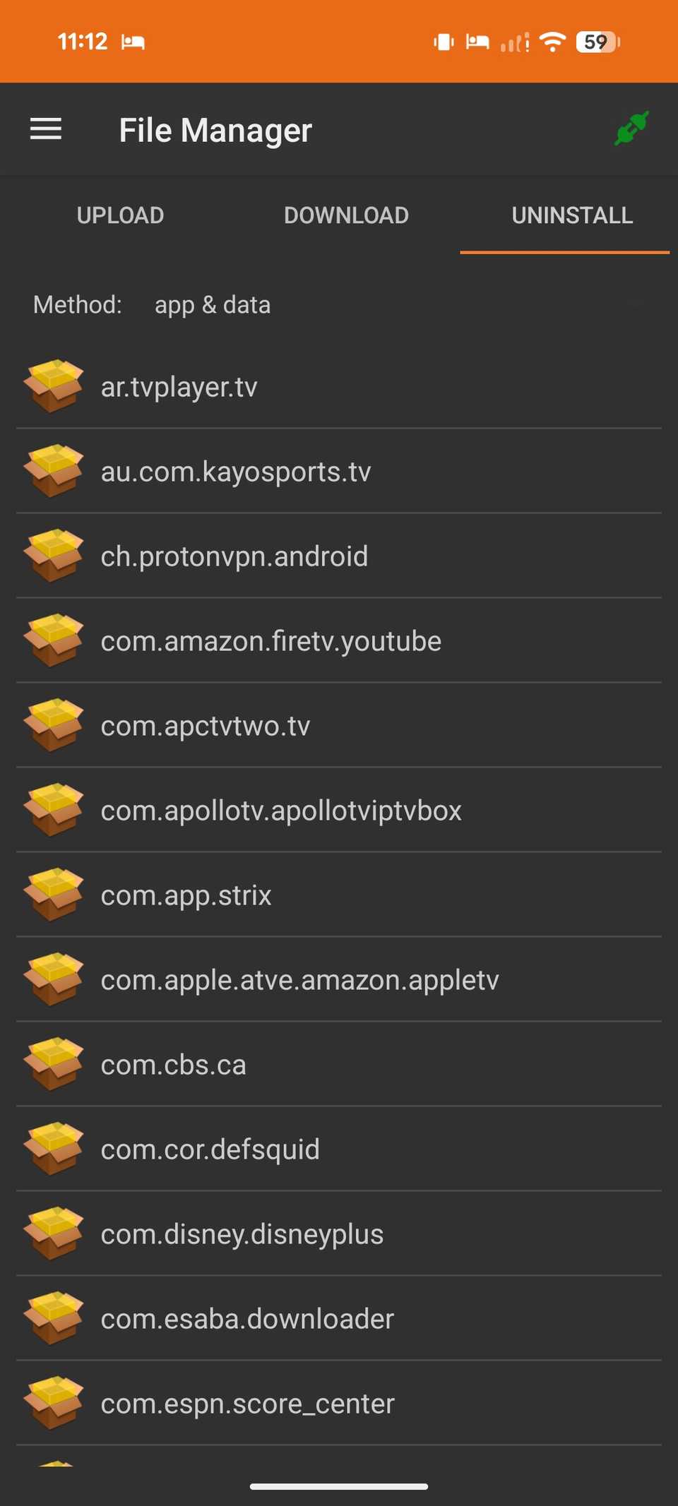 Menu di disinstallazione di Easy Fire Tools