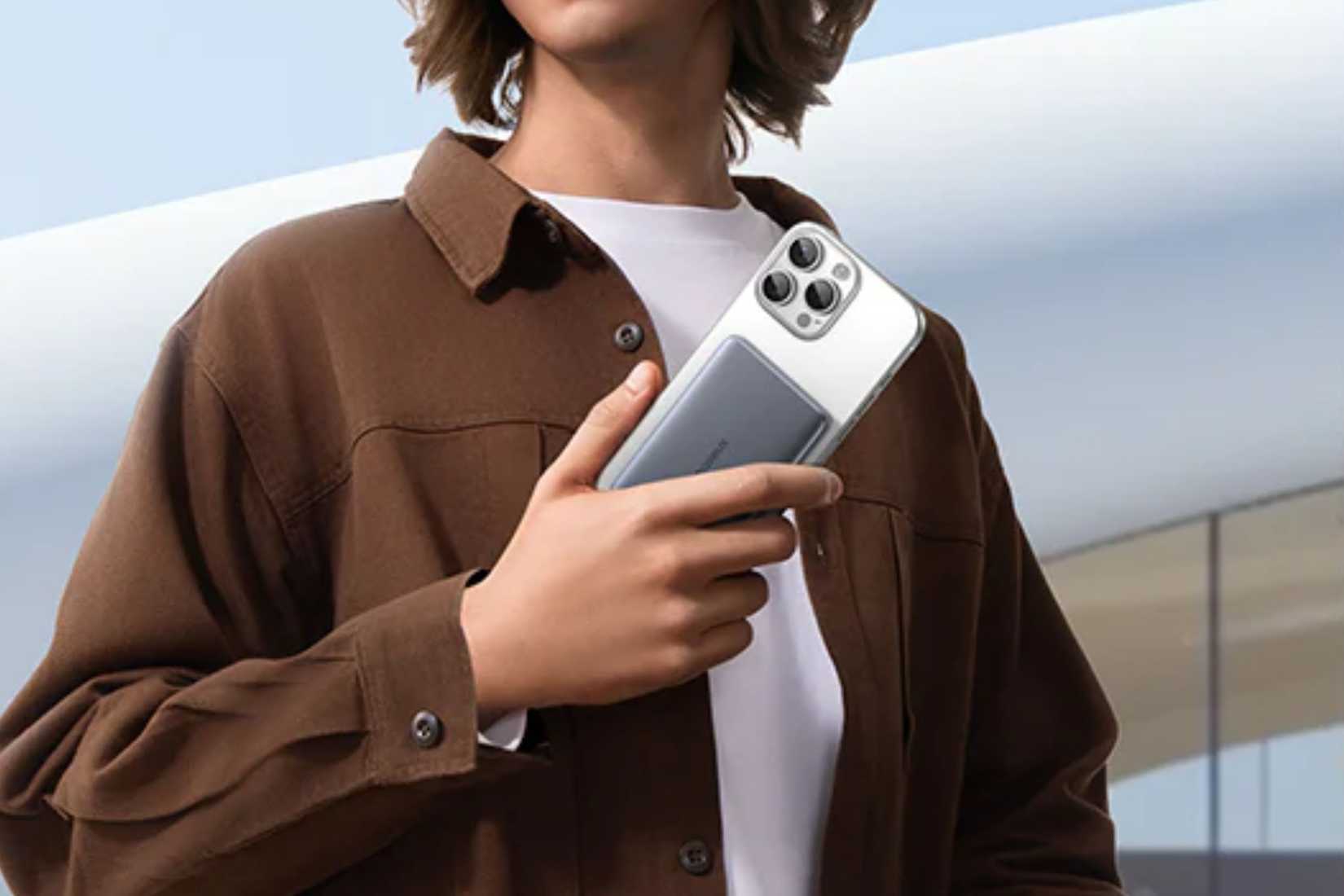 Person holding Baseus Picogo Power Bank