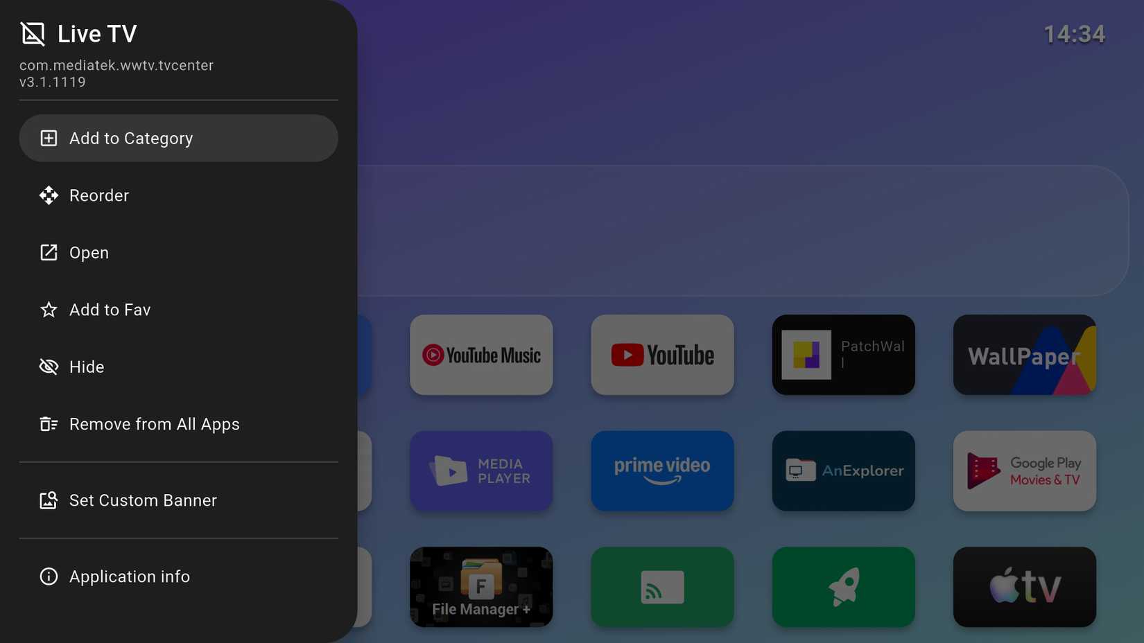 Configurações do aplicativo Arc Launcher