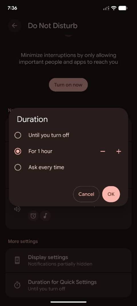 DND Duration Setting