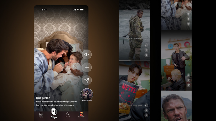 Uma imagem destacando os clipes da Netflix.