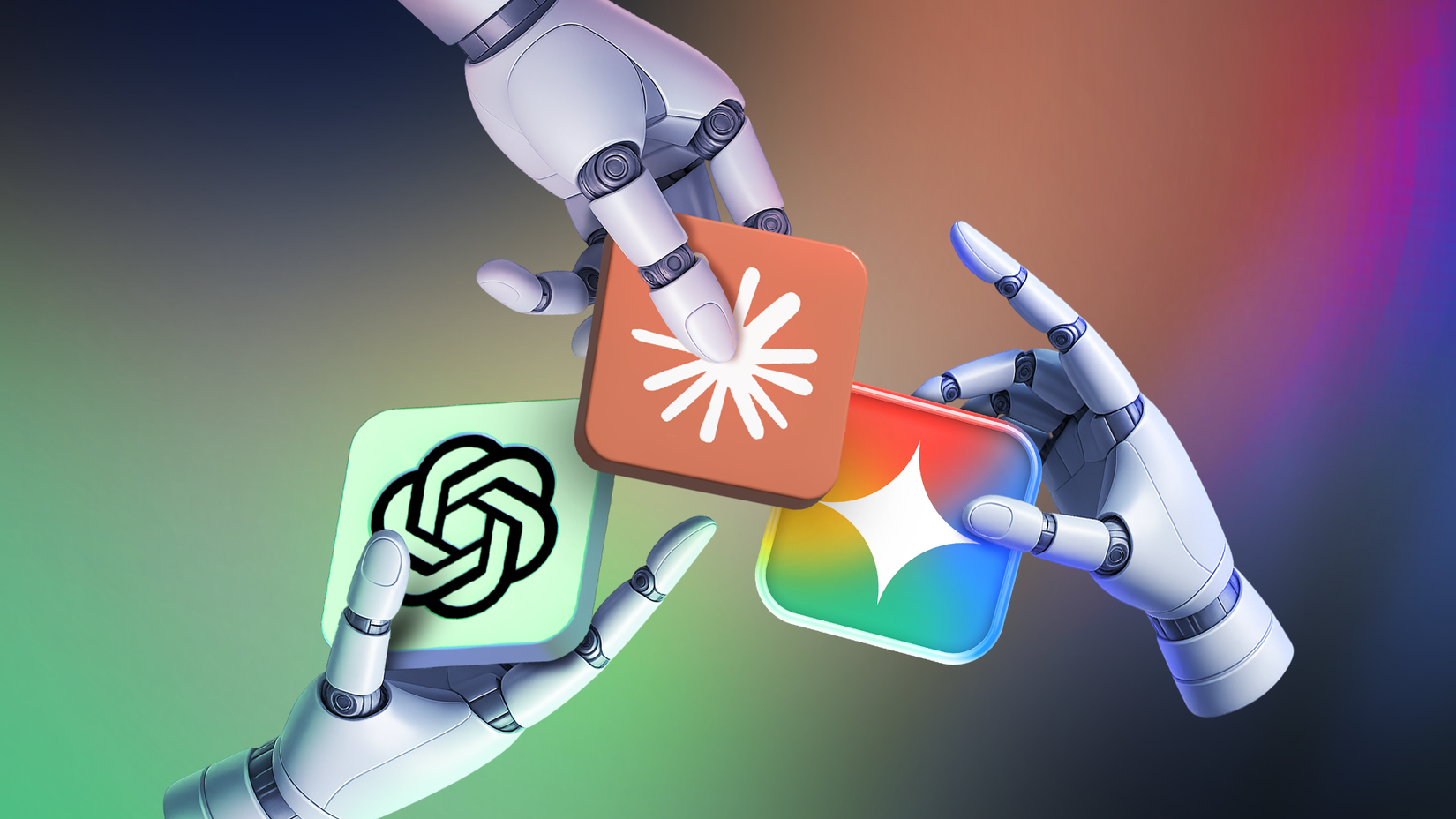 comparison between Gemini, ChatGPT, and Claude on Android