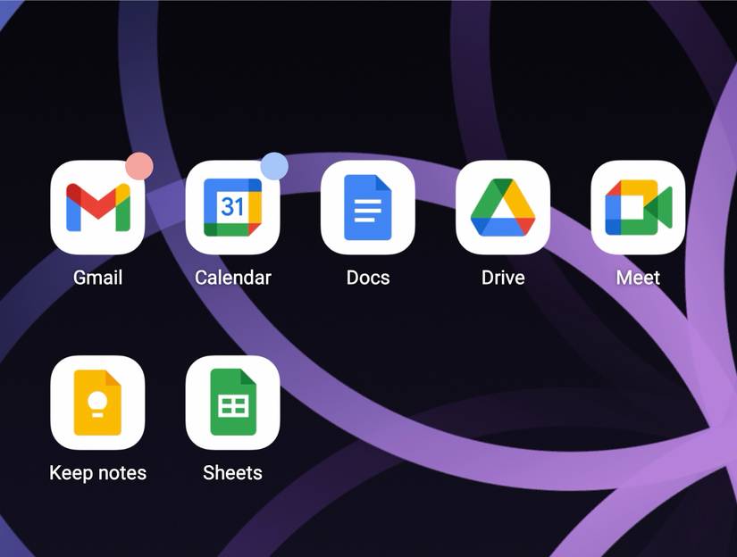 Google app icons on Android