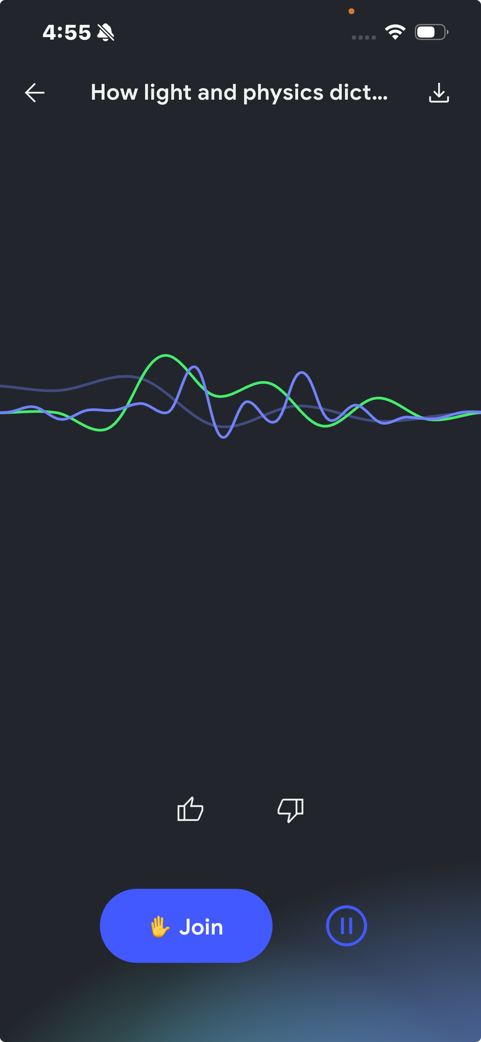 Screenshot showing NotebookLM's interactive audio feature