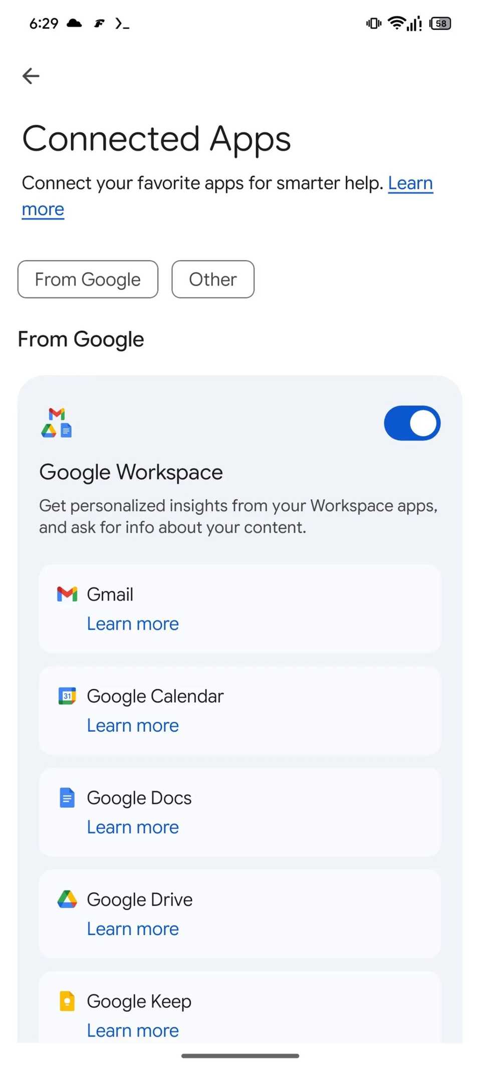 Connected Apps in Gemini Proactive Assistance