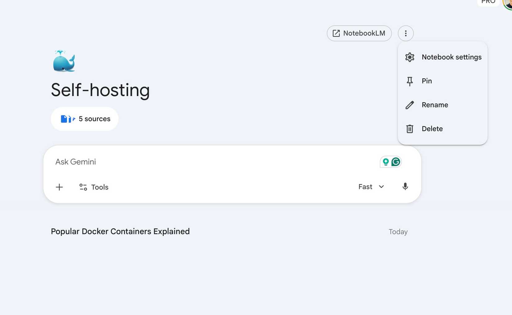 Integração do NotebookLM no Gemini