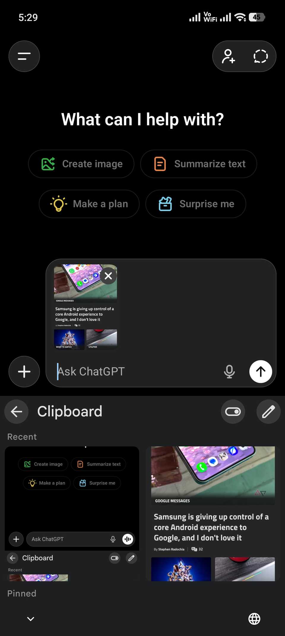 Screenshots showing up in clipboard history-1