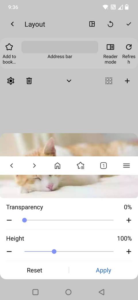 Screenshot showing the layout customization in Soul Browser