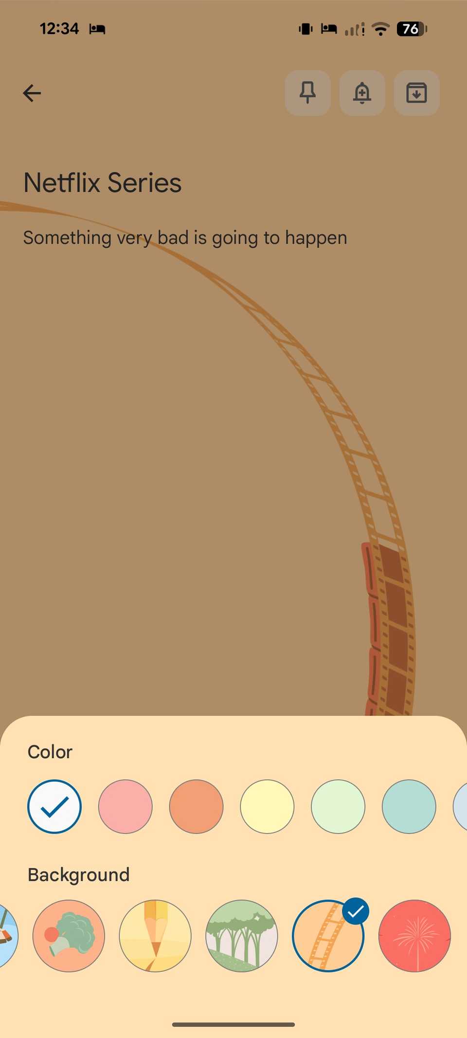 video background in Google Keep