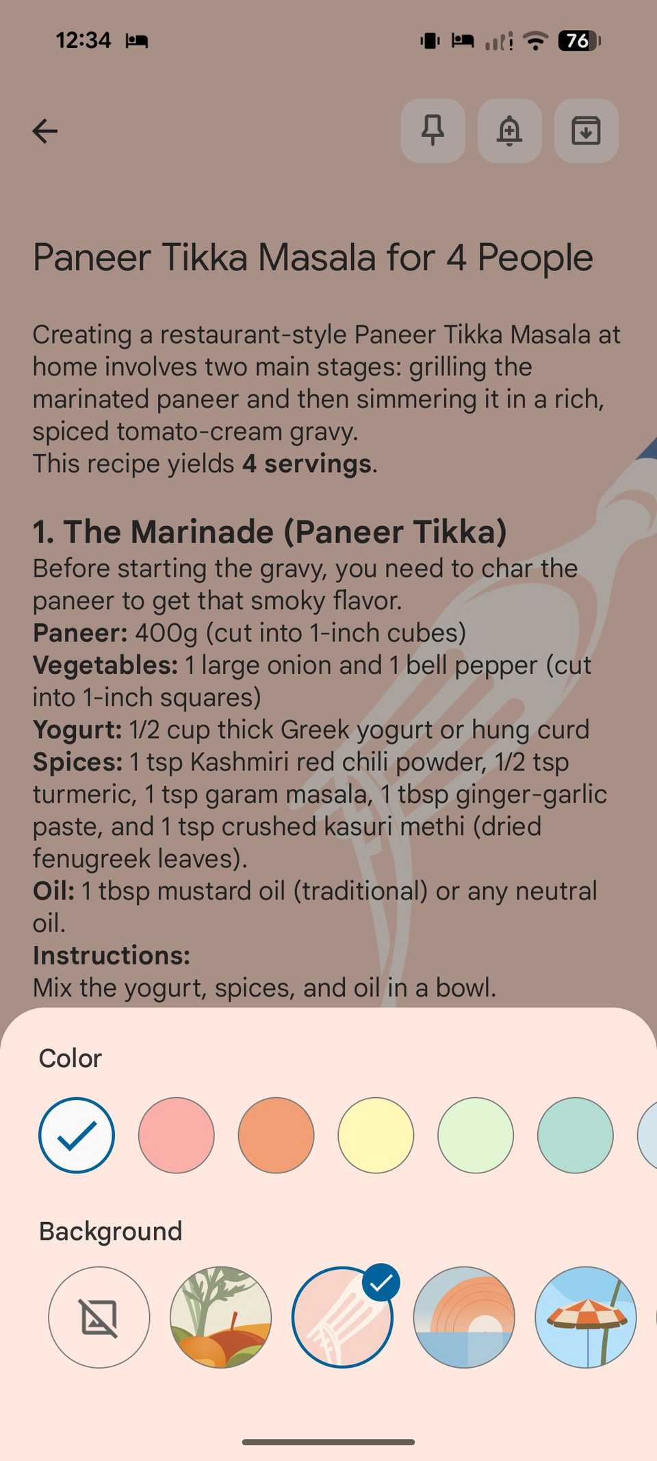 Google Keep backgrounds