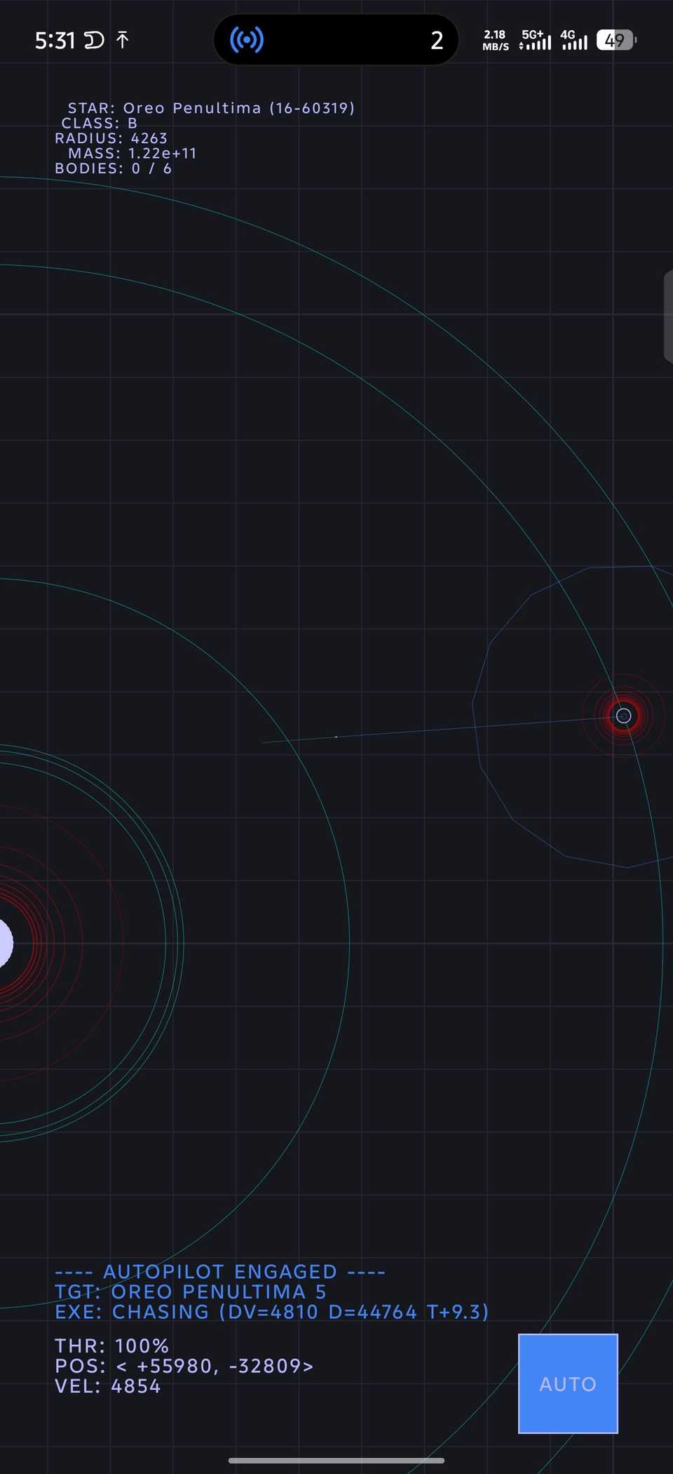 Android 16 Easter Egg screen showing automated ship traveling through space