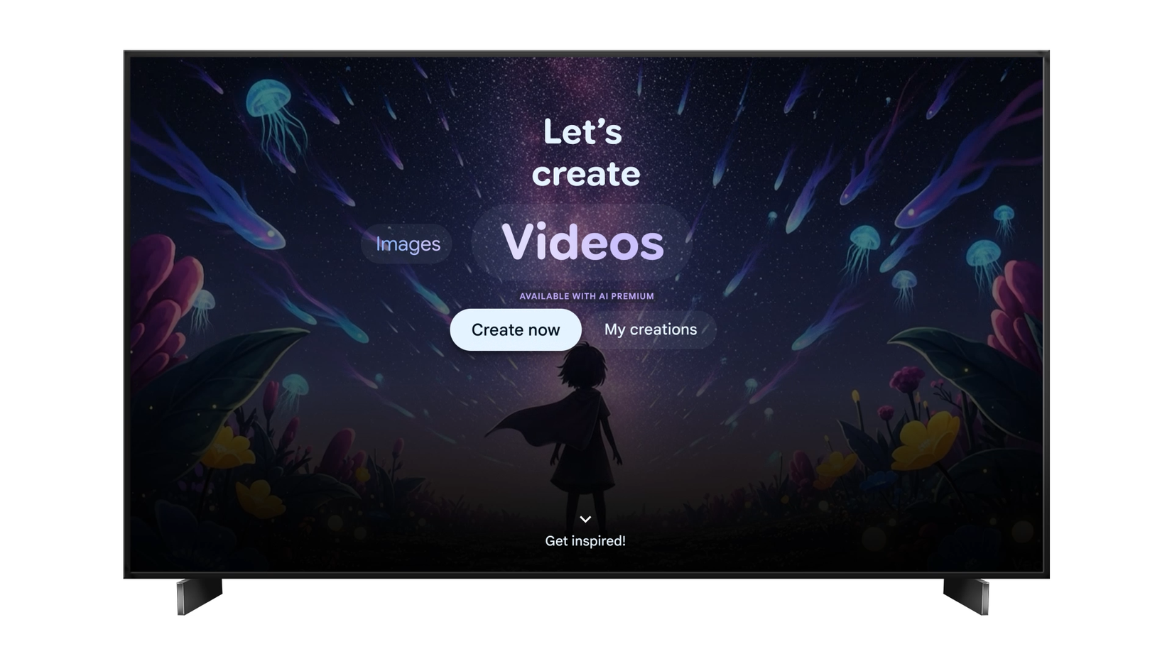 Uma imagem destacando Veo no Google TV.