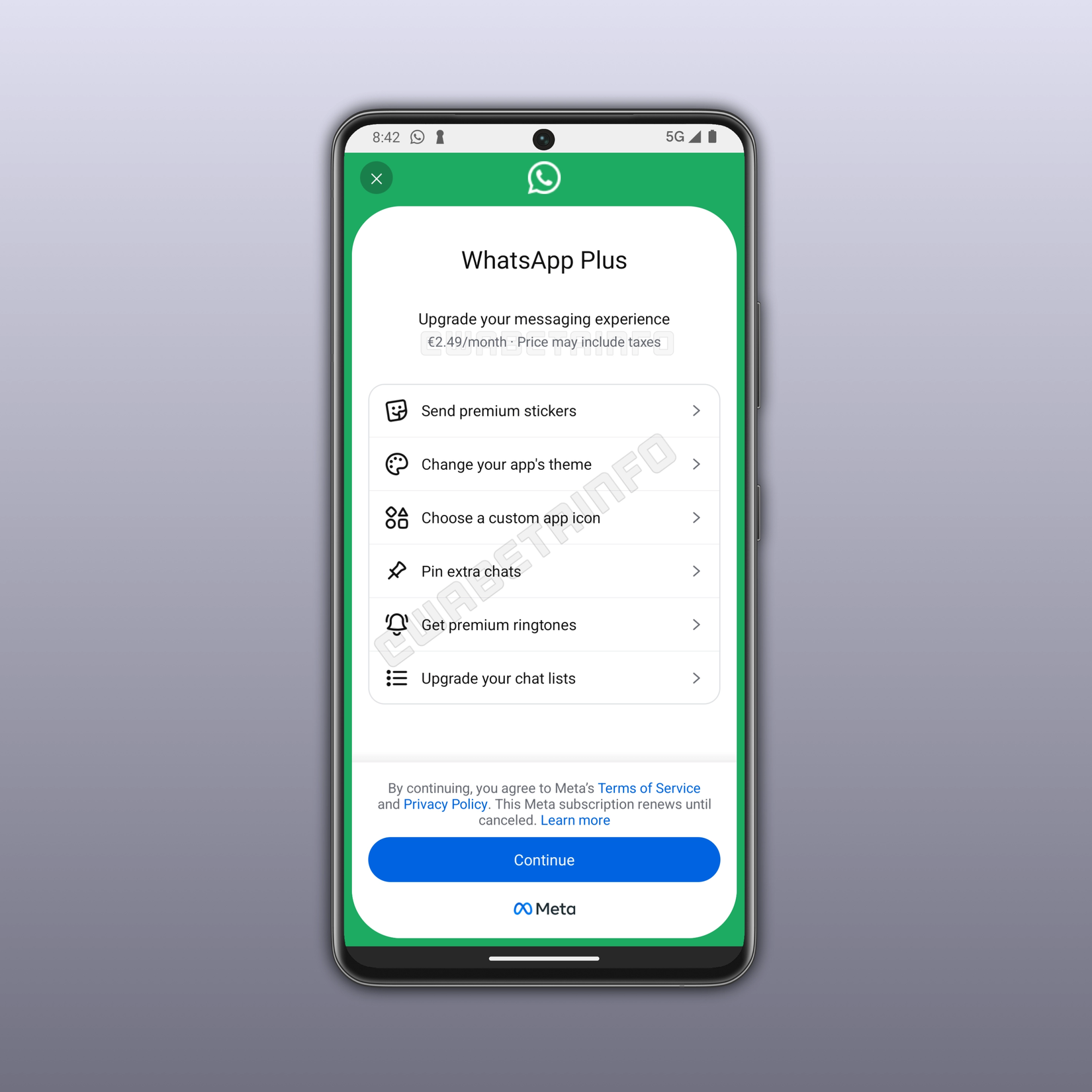 A screenshot highlighting WhatsApp Plus benefits.