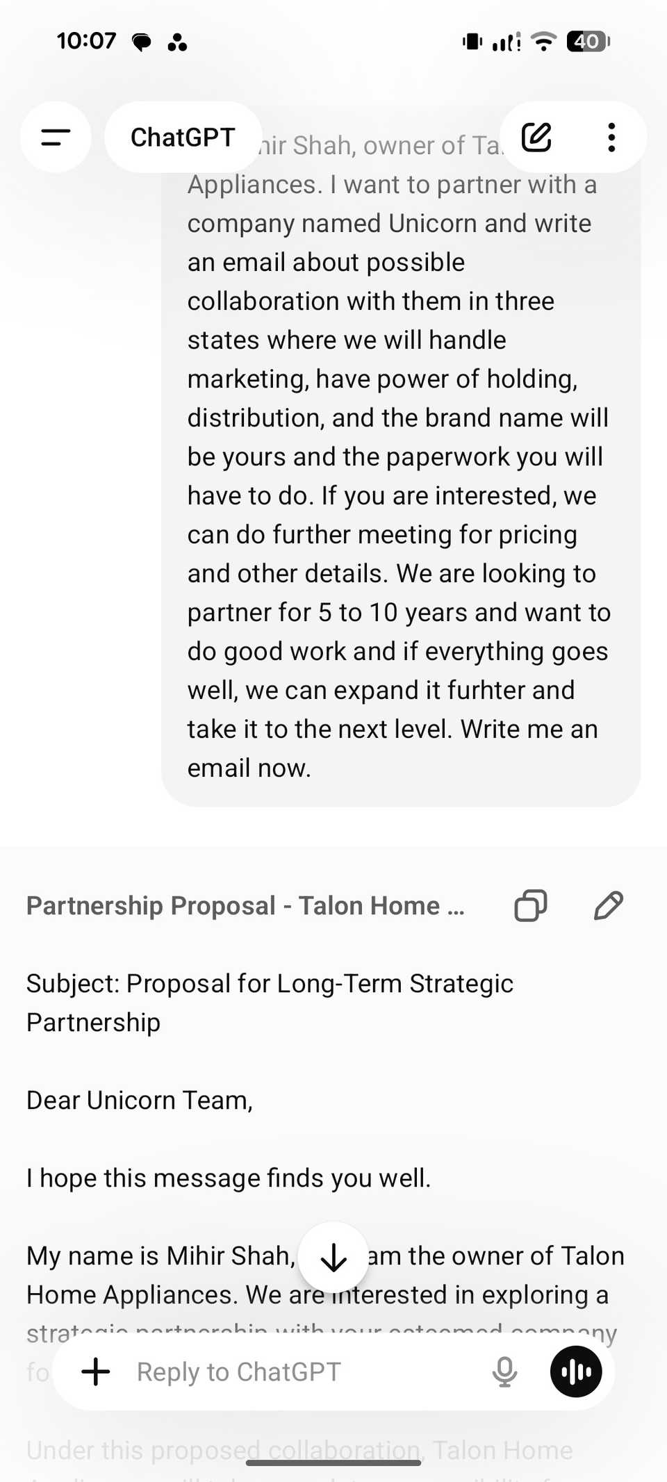 ChatGPT answering questions