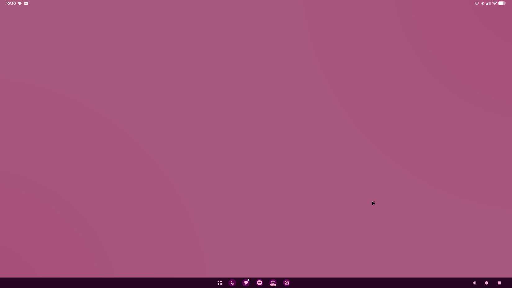 O modo Desktop do Android mostra uma tela inicial ou visualização da área de trabalho em branco ao usá-lo pela primeira vez