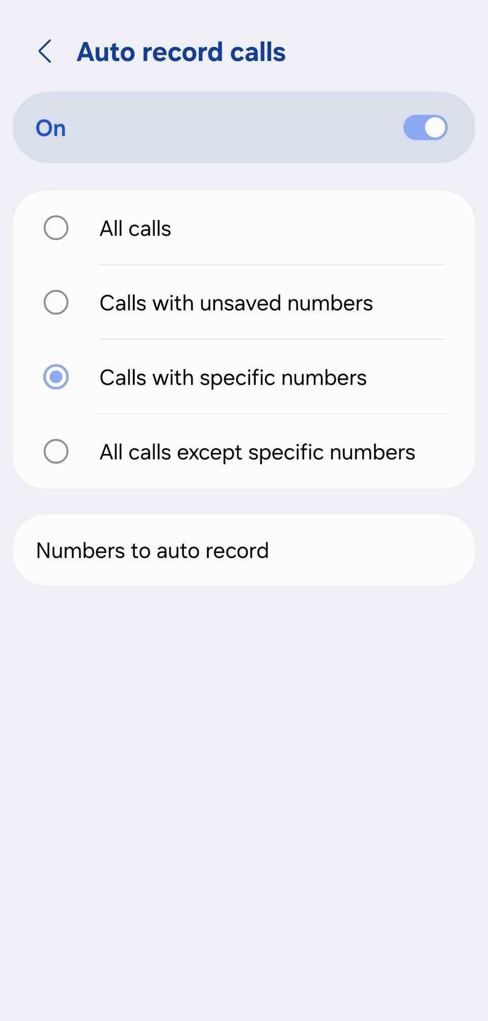 auto record calls on Samsung