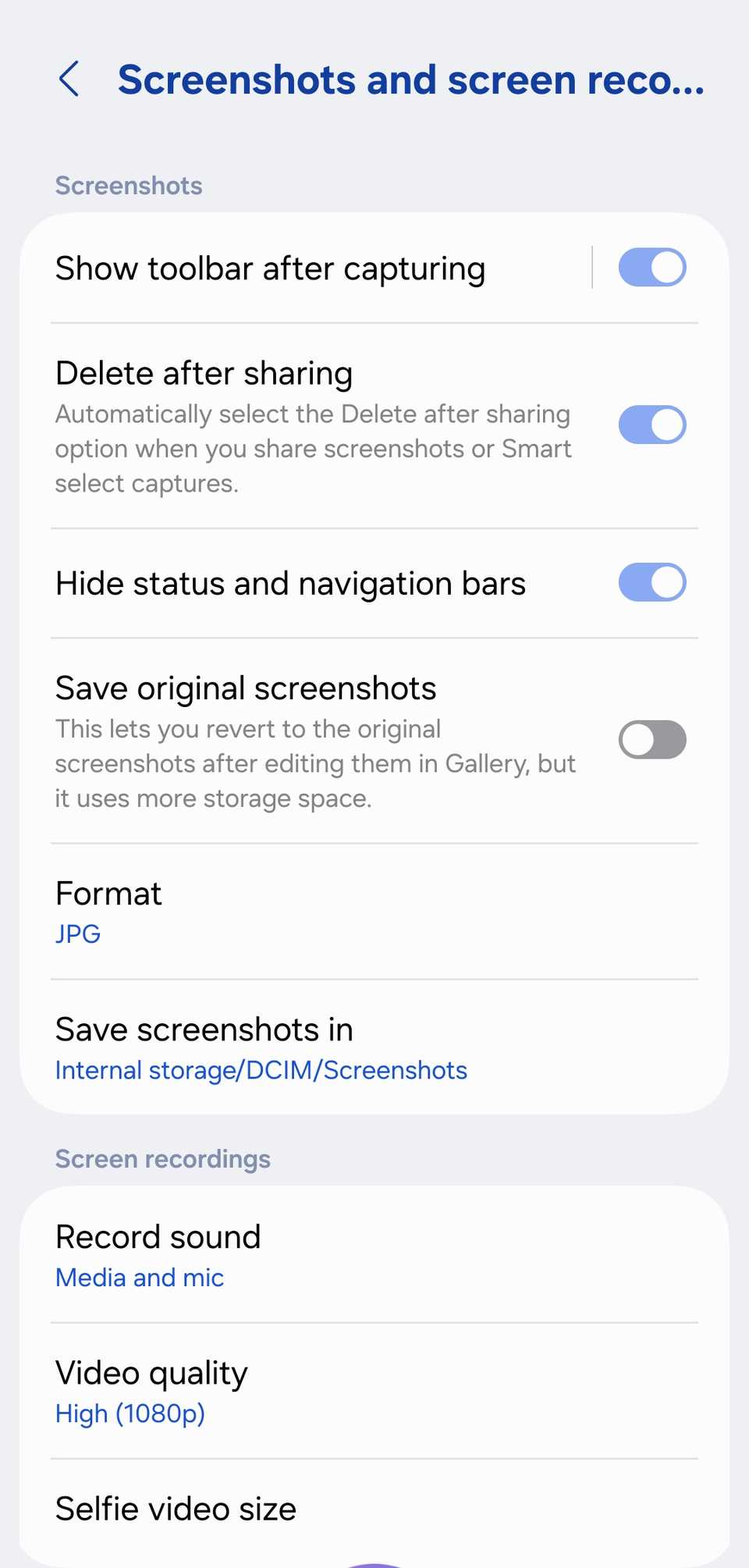 delete after sharing on One UI