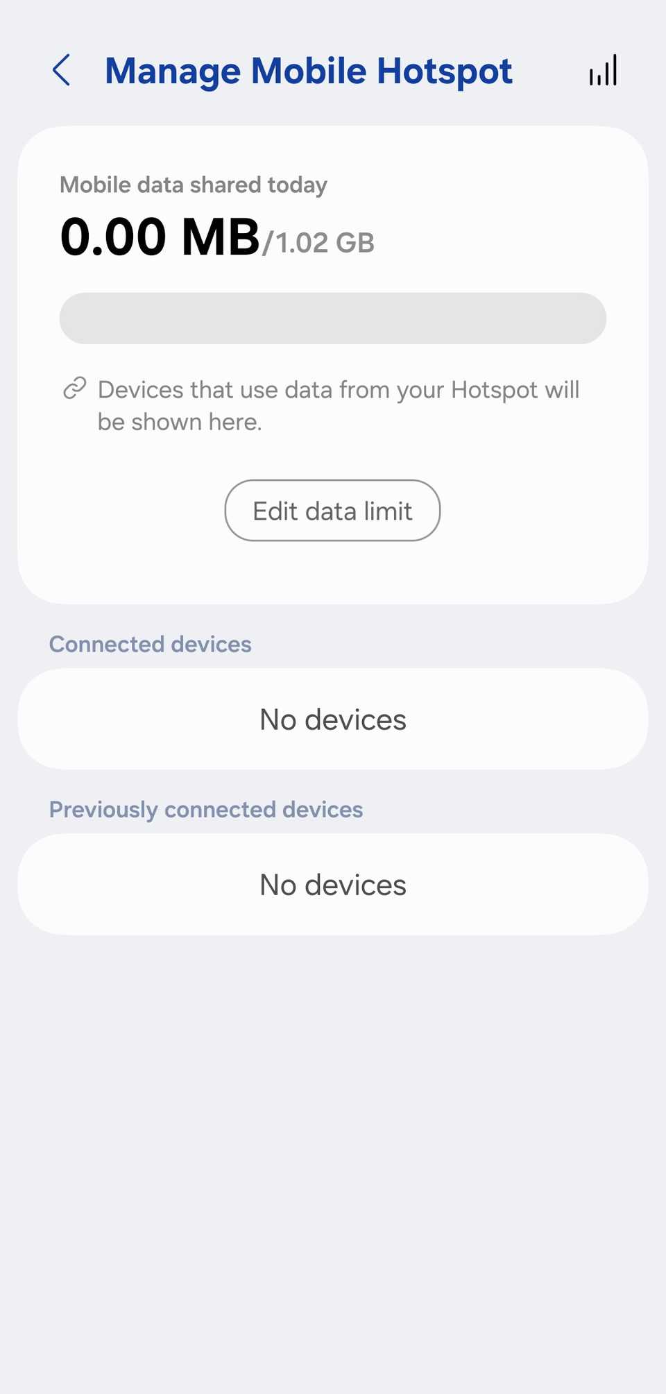 set data limit in Samsung phone