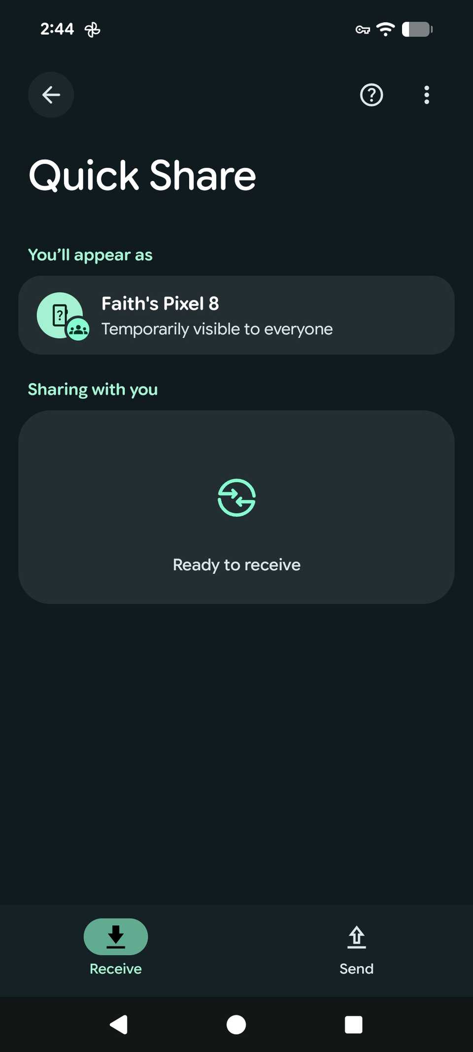 quick share options for a copied item on Android clipboard