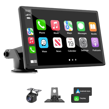 Estéreo portátil sem fio para carro Carplay