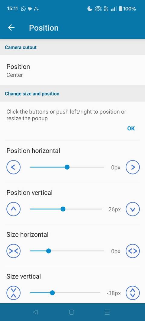 Screenshot showing the dynamicSpotposition settings