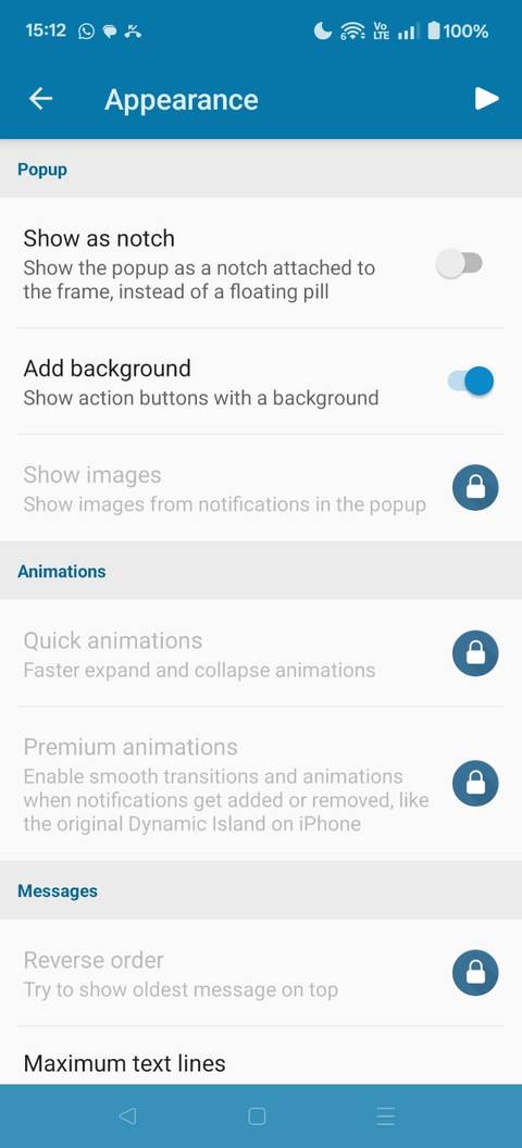 Screenshot showing the dynamicSpot appearance settings
