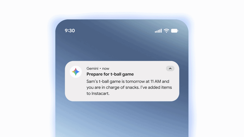 A GIF highlighting Gemini Spark.