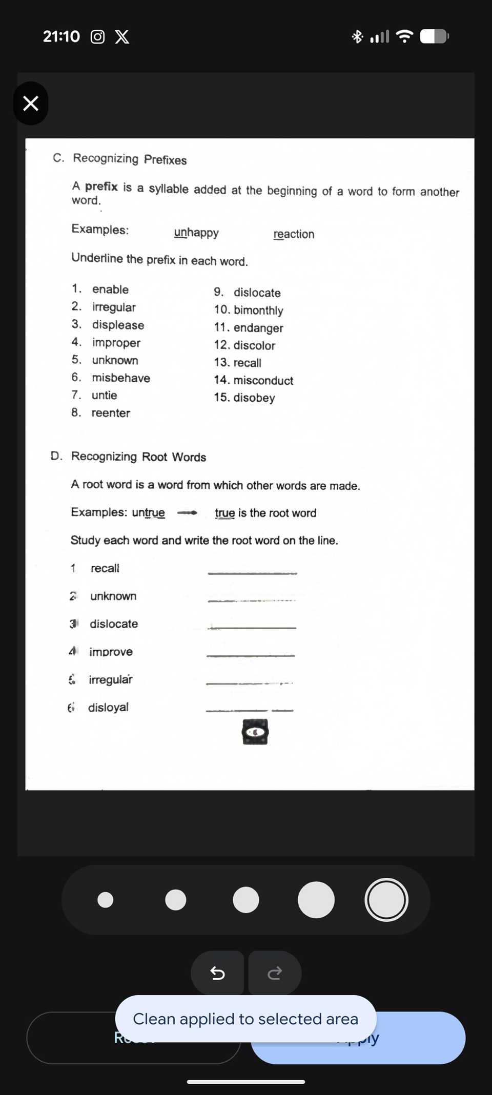 Using the Google Drive PDF scanner cleanup feature