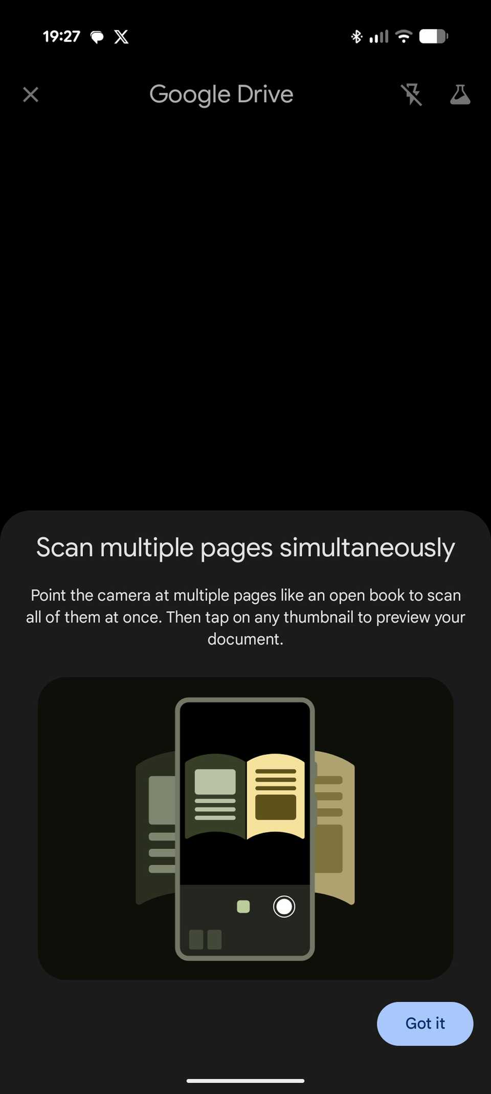 Google Drive's PDF scanner feature