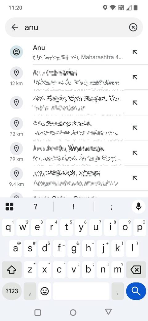 Screenshot showing the contact's address in Google Maps