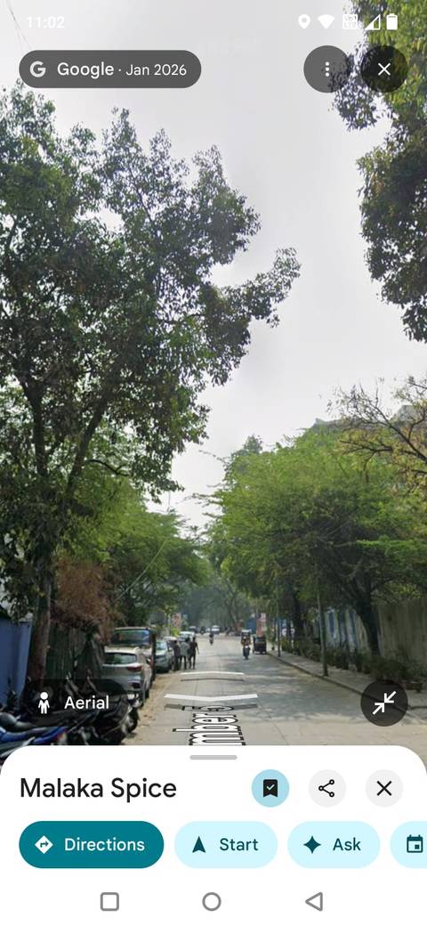 Screenshot showing the Street View in Google Maps