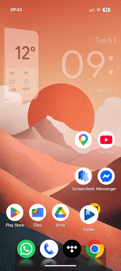 octopi launcher showing animation of swiping through widget stack