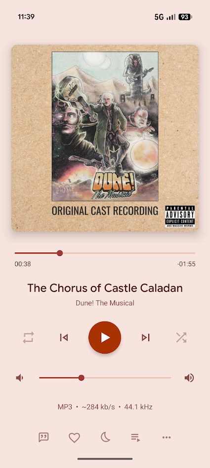 oto music app now playing