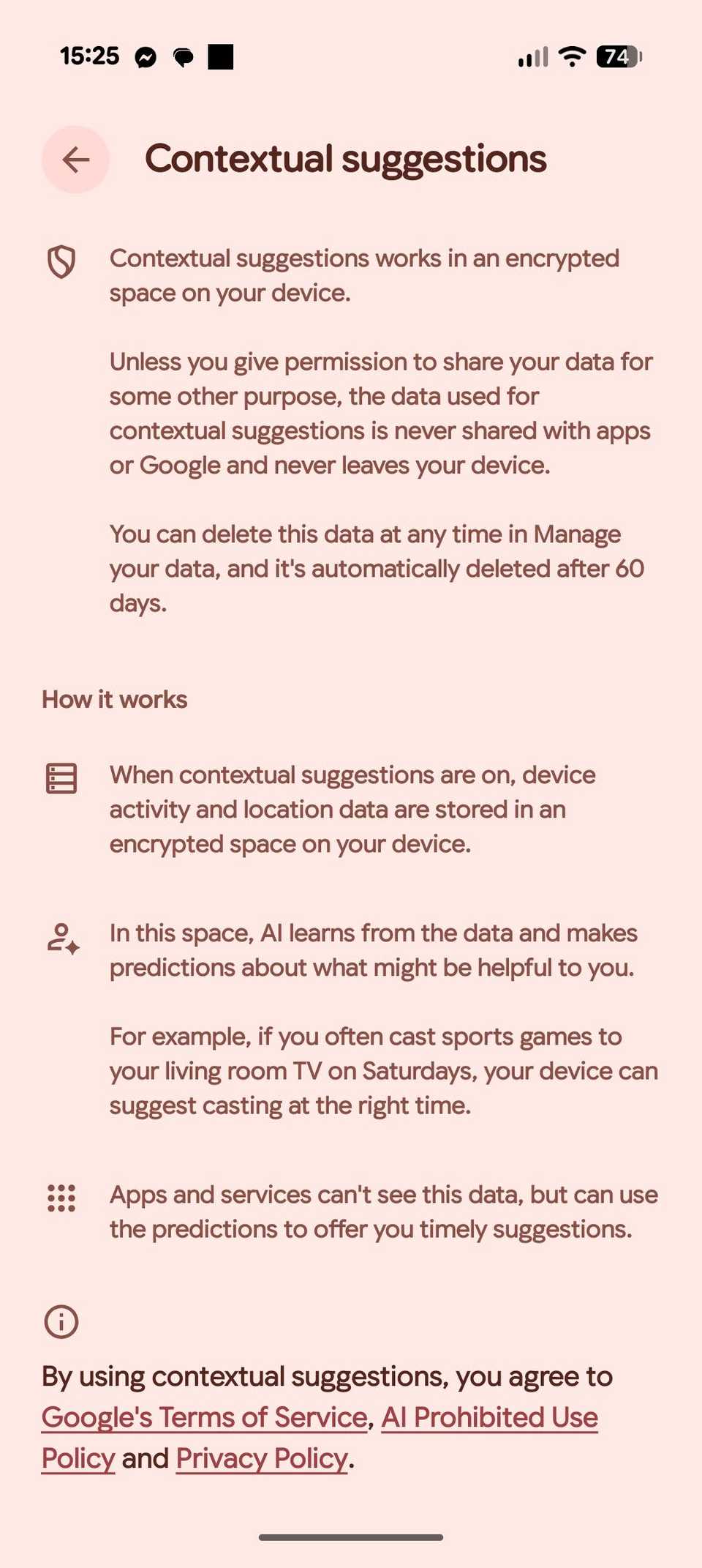 Details of Contextual Suggestions on Pixel.